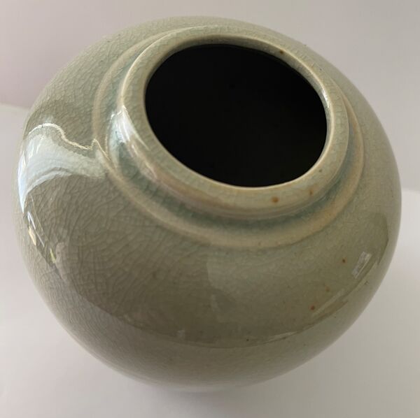 Vase polychrome et céladon XIXe Naniwaya Okita Japan Nippon