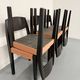 Lot of 6 blackened wooden chairs with French design fabric from the 1970s Self.
