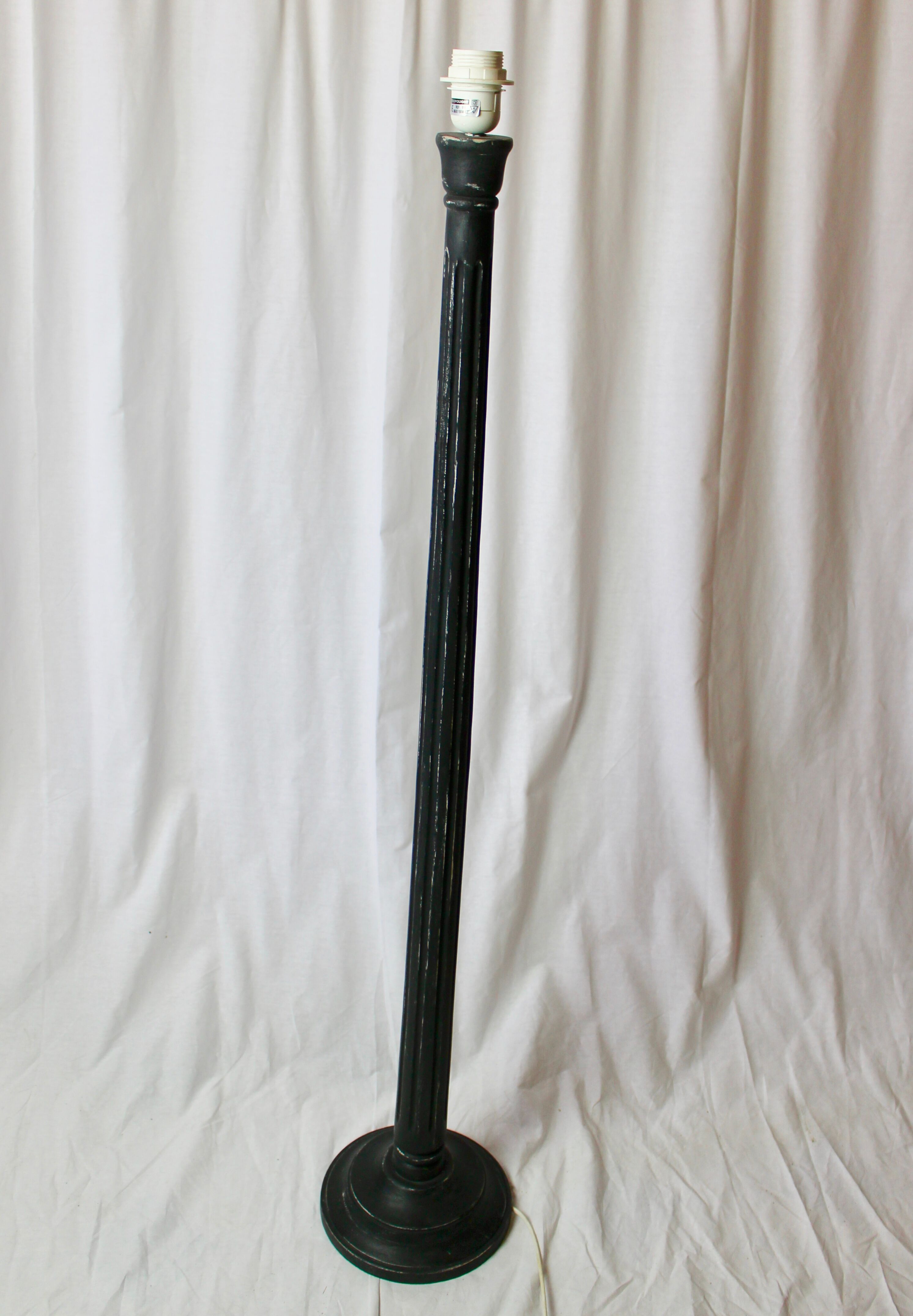 Floor lamp Louis XVI style slate gray patina