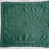 Set of 8 monogrammed fir green towels EH - 65x61cm - linen