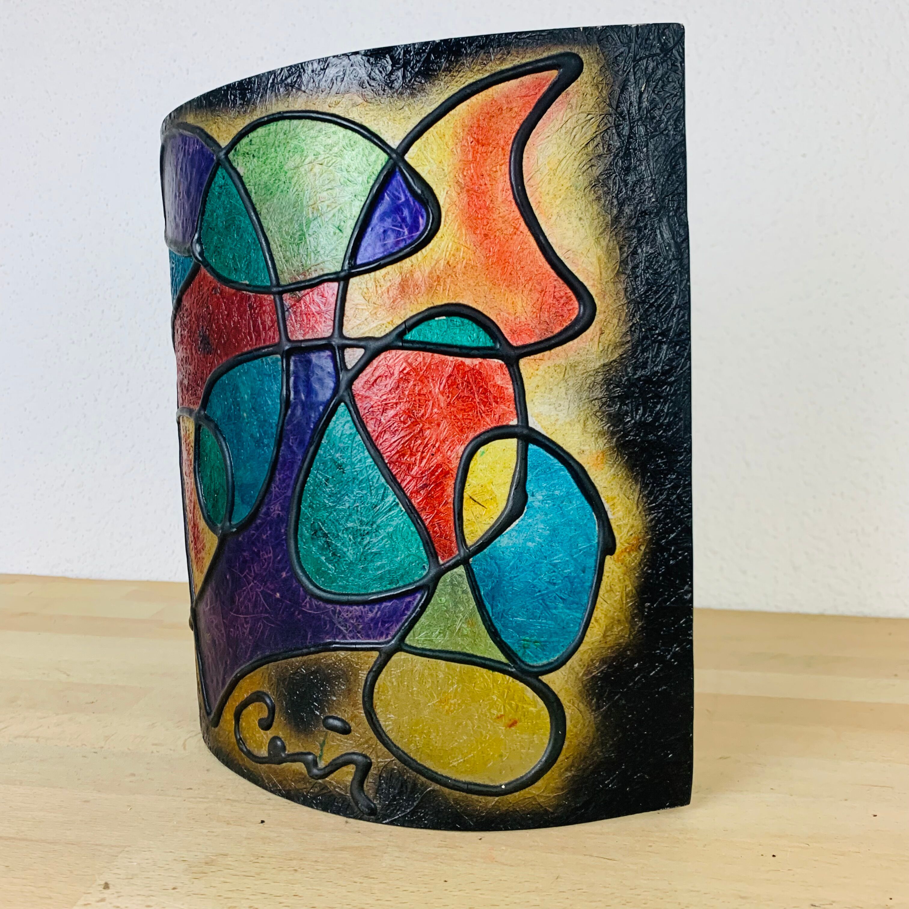 70s psychedelic colored fiberglass wall lamp