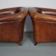 Vintage Dutch cognac coloured leather club chair, set of 2