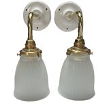 Pair of glass tulip wall sconces