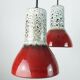 Lampe à suspension du milieu des années 1970 lampe en cascade à 5 lumières avec céramique de lave grasse