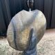Ceramic lamp base - Vintage Raku grey/black