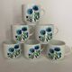 Service à café "BERRY" en porcelaine, à décor de fleurs bleues