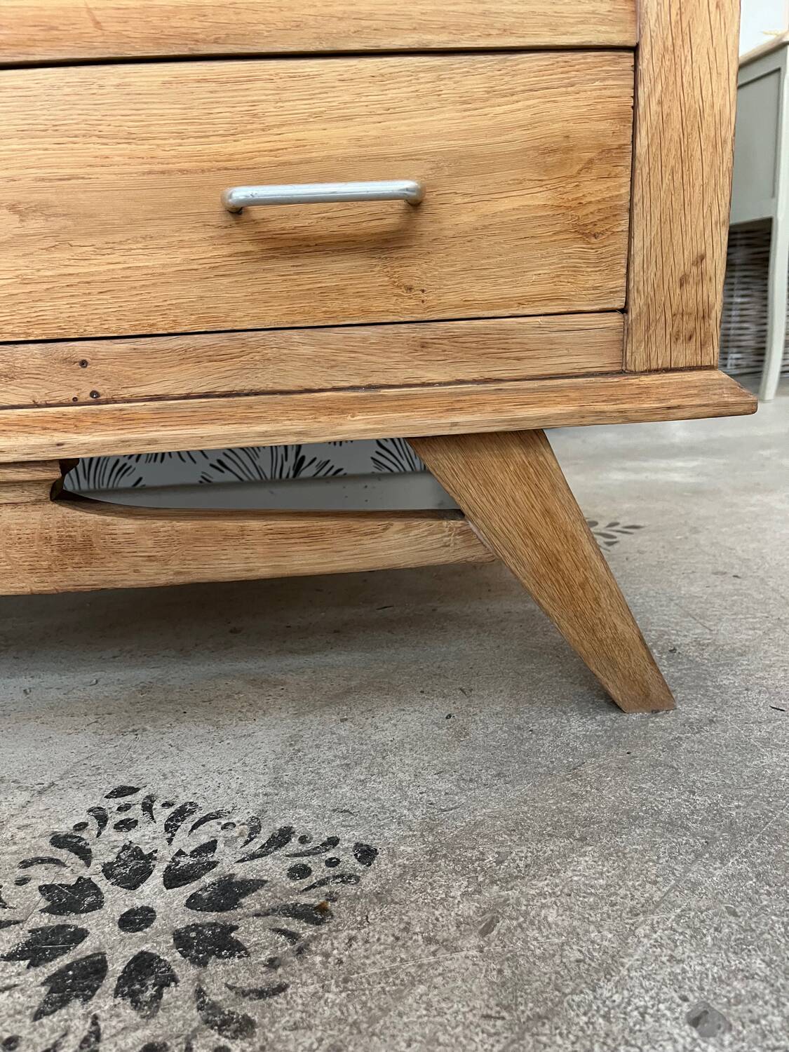 Commode Oscar bois et noir années 50-70 style scandinave