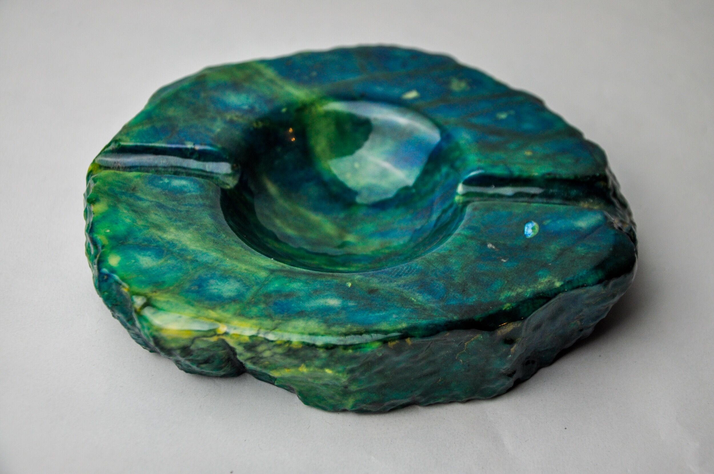 Cendrier en albâtre turquoise par Romano Bianchi, Italie, 1970