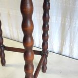 Side table / pedestal table in turned solid wood – 40s/50s