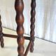 Side table / pedestal table in turned solid wood – 40s/50s