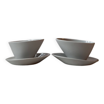 2 tasses ovoïde Artoria Limoges  Marcel Marongiu