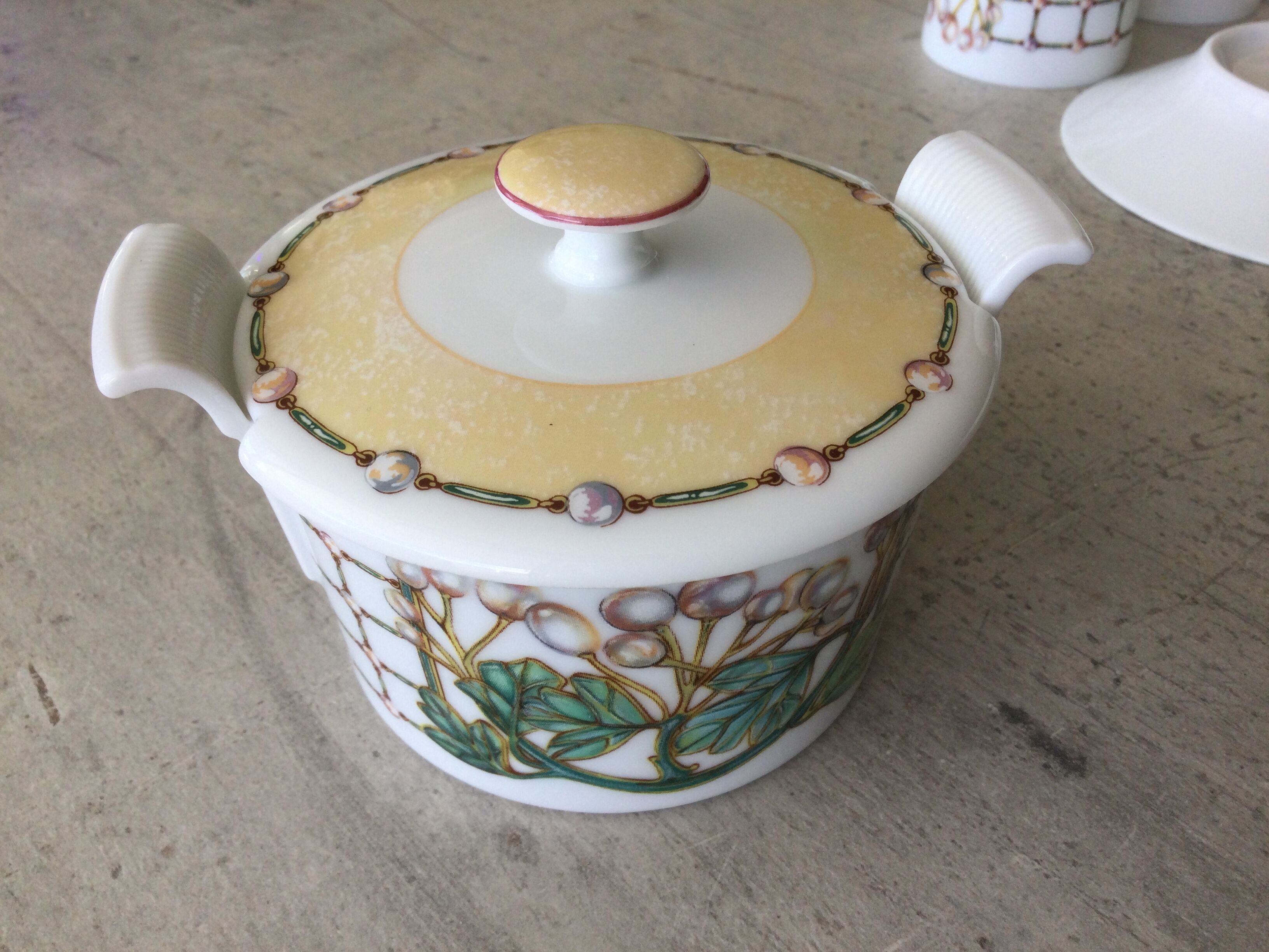 Lalique Coffee Service Pearls Model Limoges Porcelain