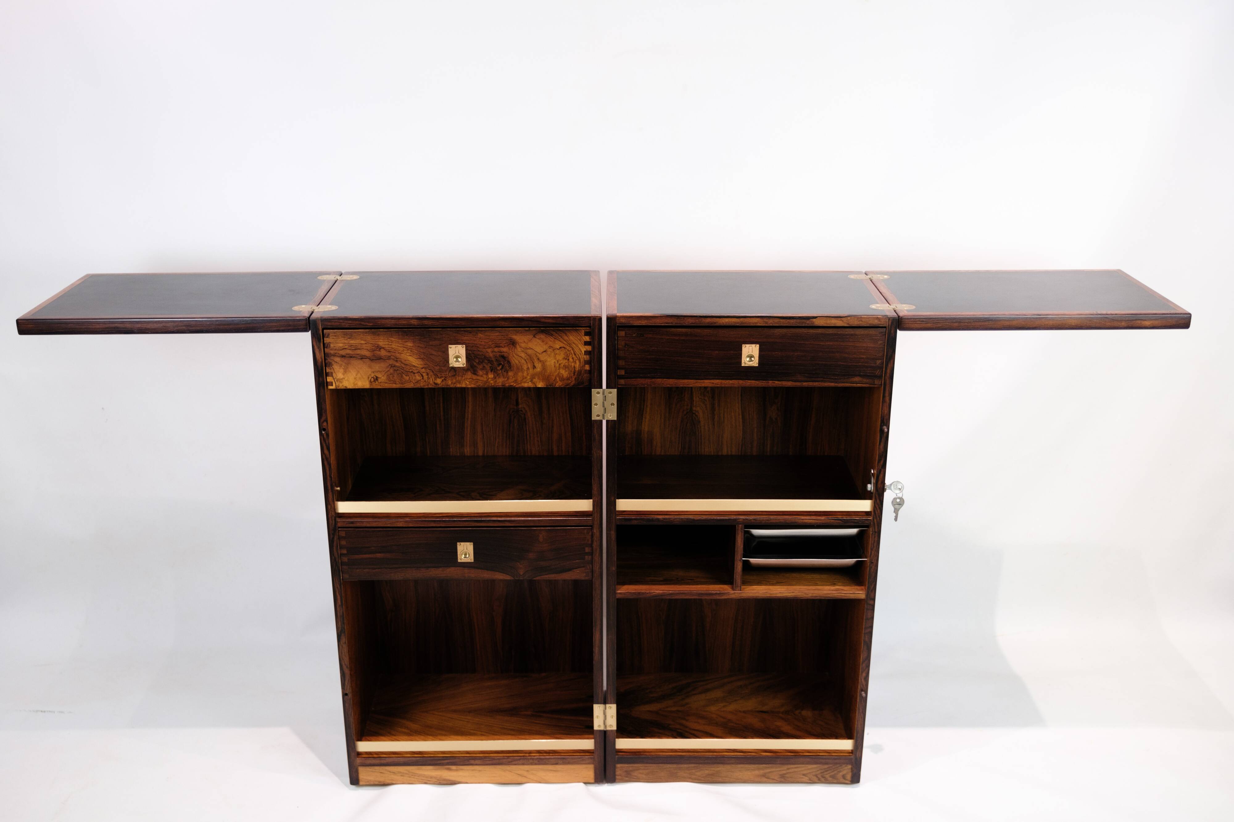 Captain´s Bar Made In Rosewood With wheels by Dyrlund From 1960s