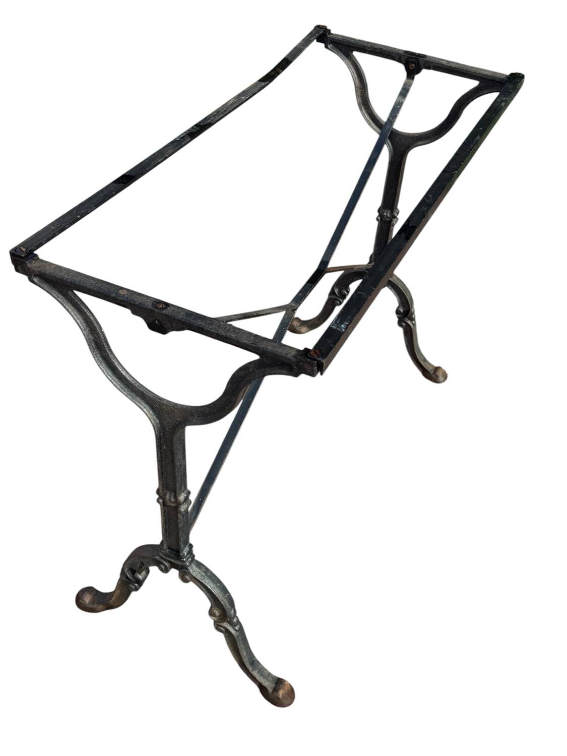 60s Parisian cast iron and marble bistro table