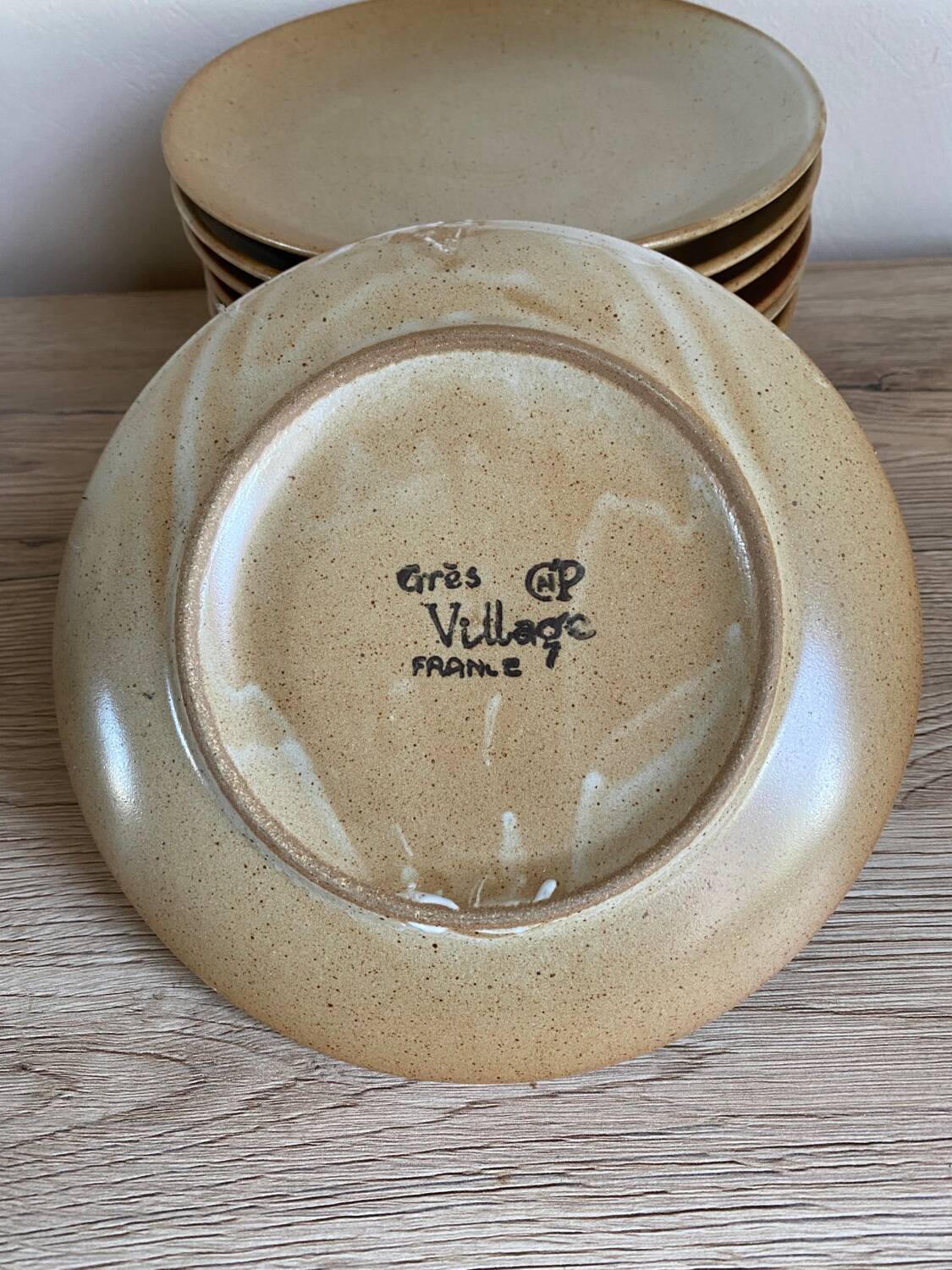 10 Stoneware Dessert Plates France CNP Village Neuve