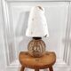 Lampe boule rotin et herbier