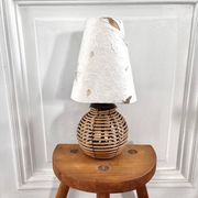 Rattan and herbarium ball lamp