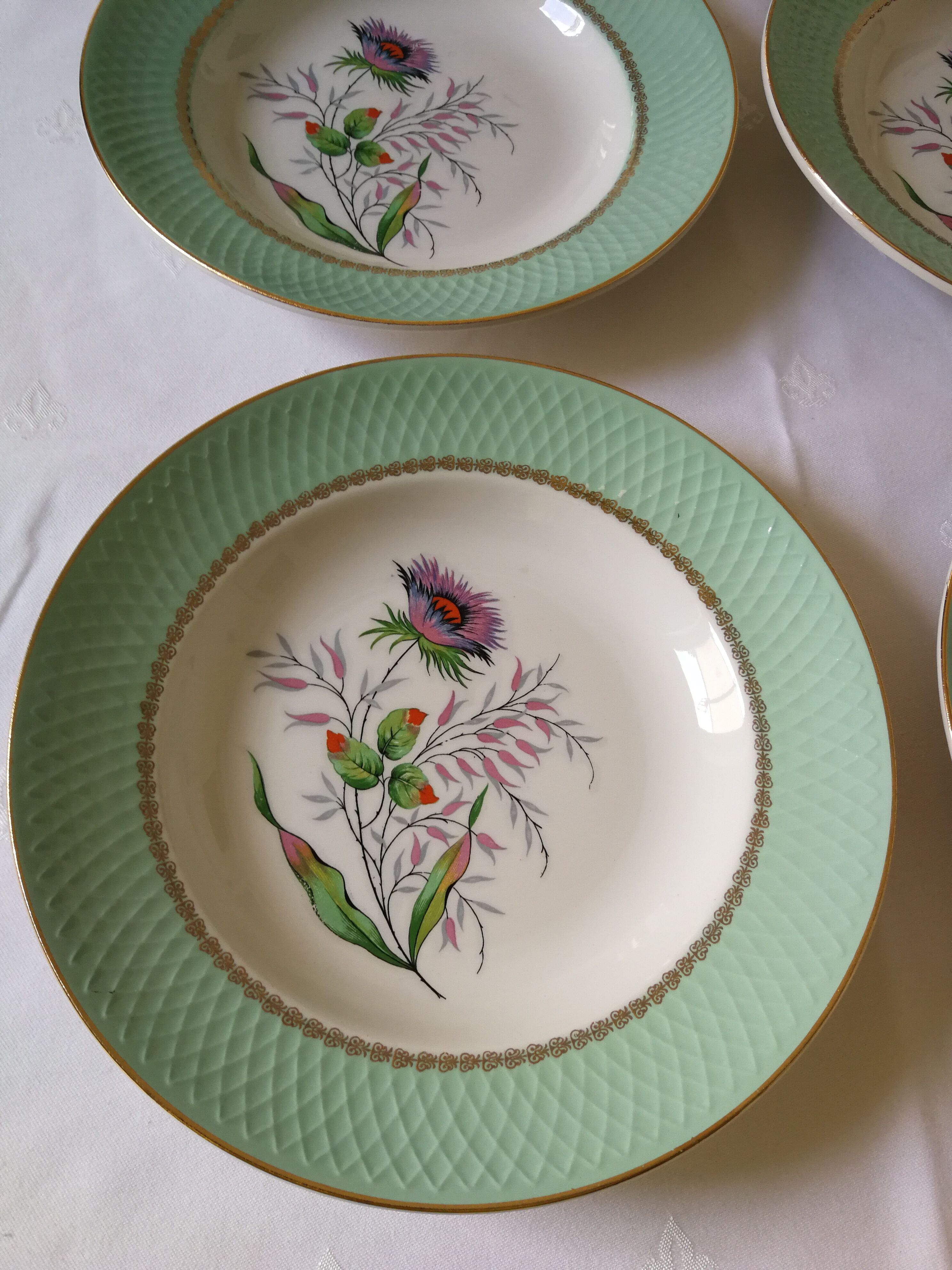 Set of 6 hollow plates Orchies Moulins des Loups