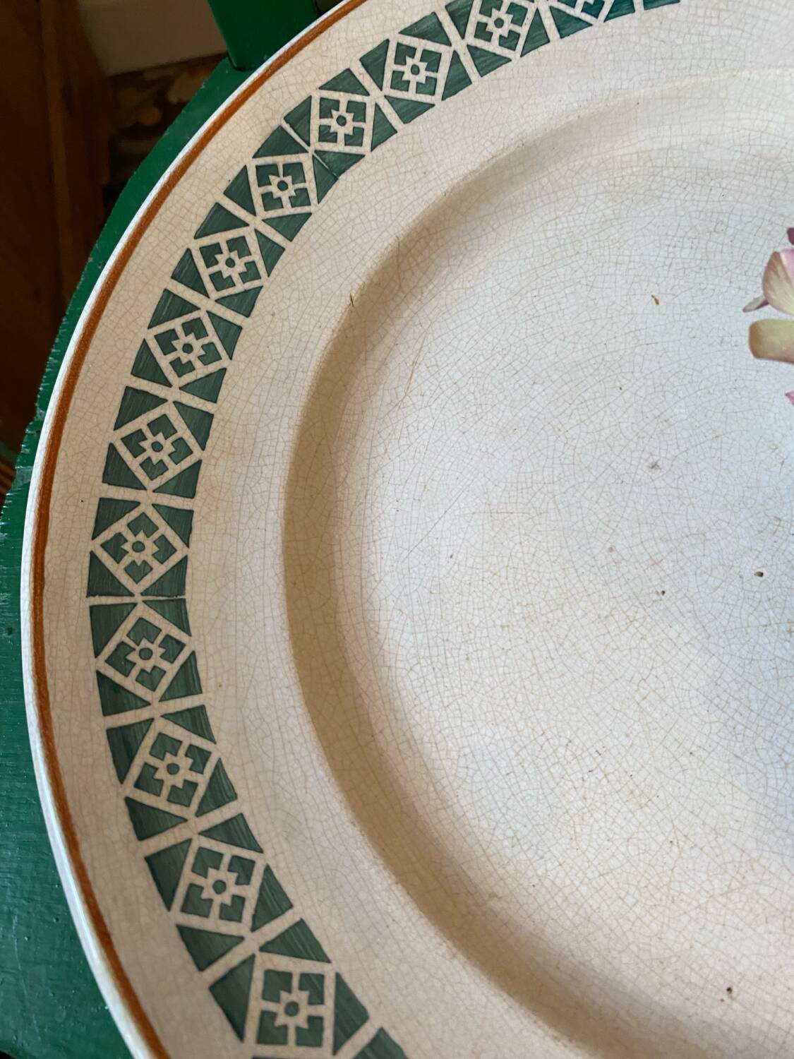 Large round Digoin dish.