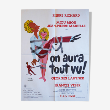 Affiche cinéma originale "On aura tout vu" Pierre Richard, Miou-Miou