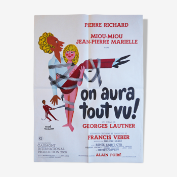 Original cinema poster "On aura tout vu" Pierre Richard, Miou-Miou