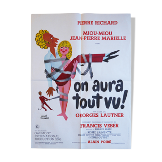 Affiche cinéma originale "On aura tout vu" Pierre Richard, Miou-Miou