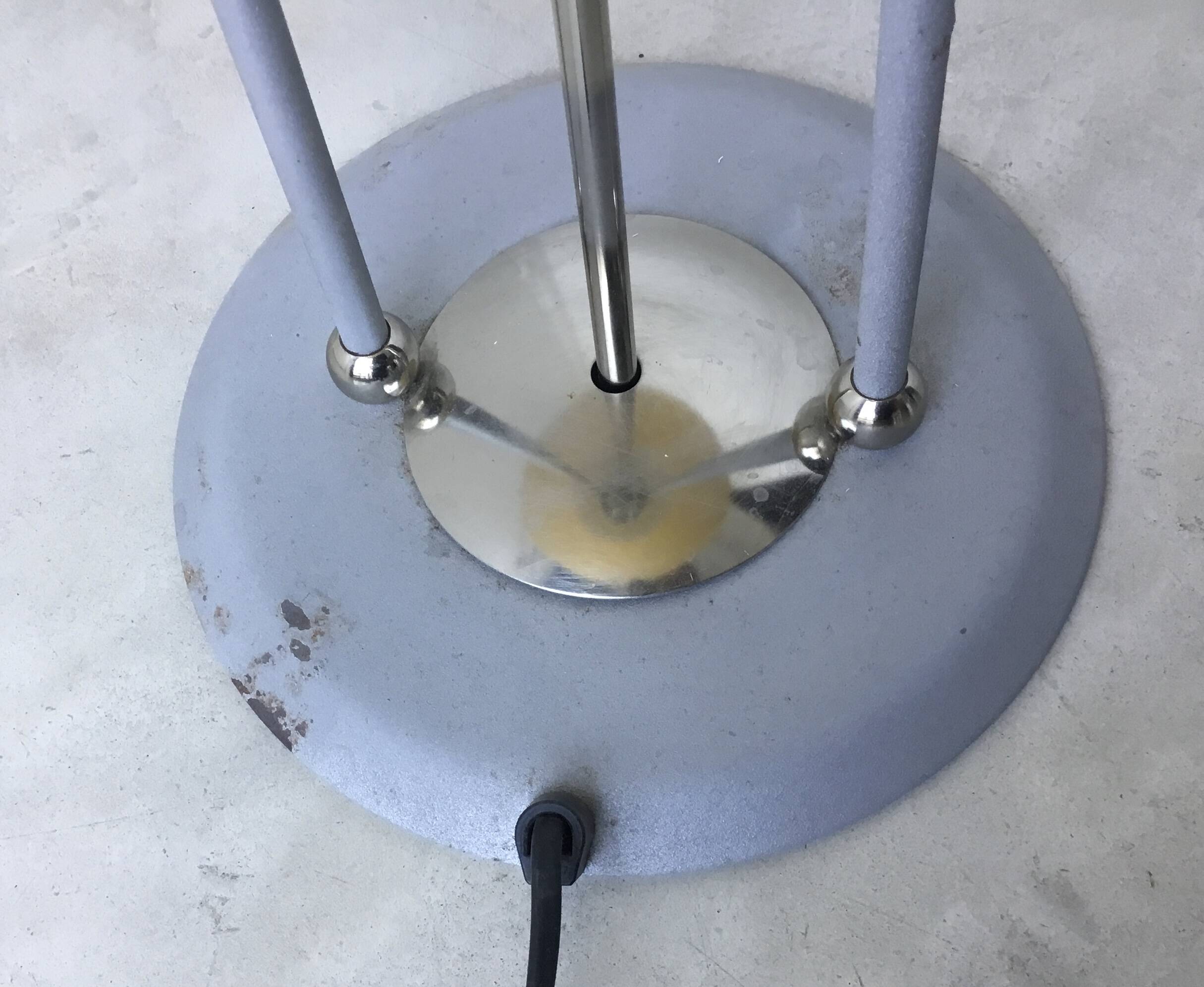 Glass and metal table lamp - Italian design 1990