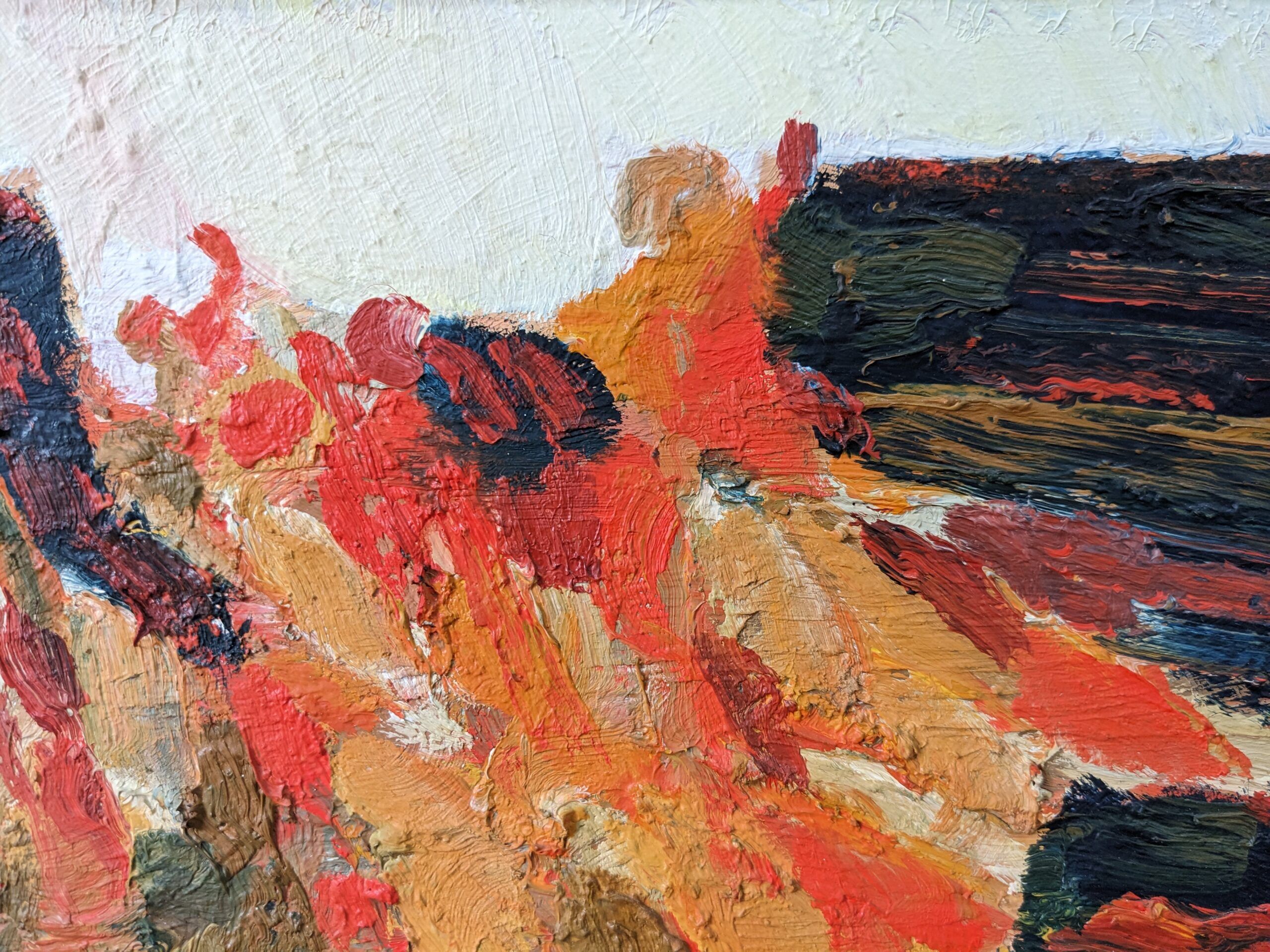 1965 Mid-Century Modern Swedish "Connection", Abstract Framed Oil Painting by Ivar Morsing