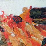 1965 Mid-Century Modern Swedish "Connection", Abstract Framed Oil Painting by Ivar Morsing