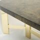 Table à manger Belge brutaliste résine et laiton vers 1970