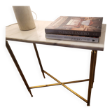 Regency Hotel console in Carrara marble with gilt brass