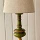Lampe vintage en bois tourné chic dorée