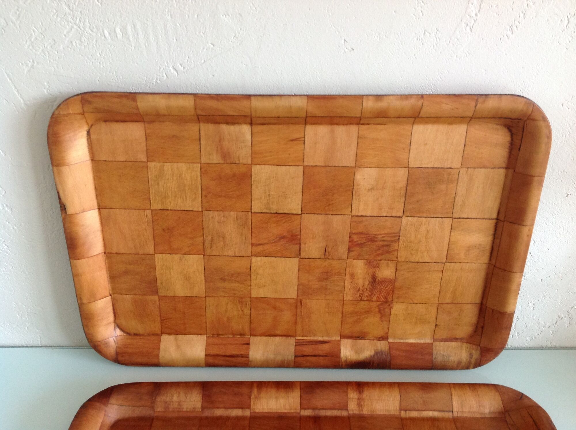 Pair of wooden tops Scandinavian style / vintage 60s-70s