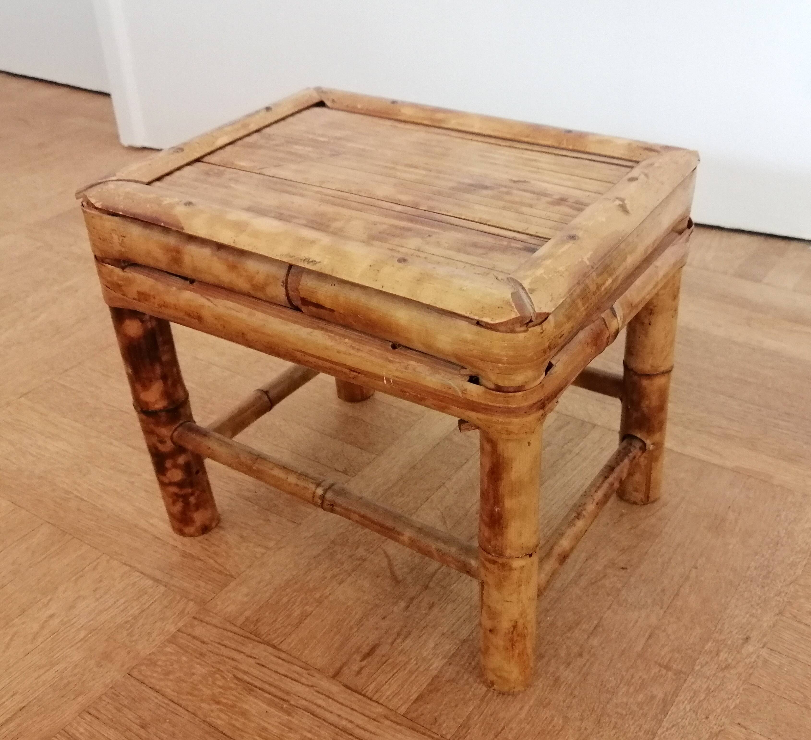 Low bamboo stool