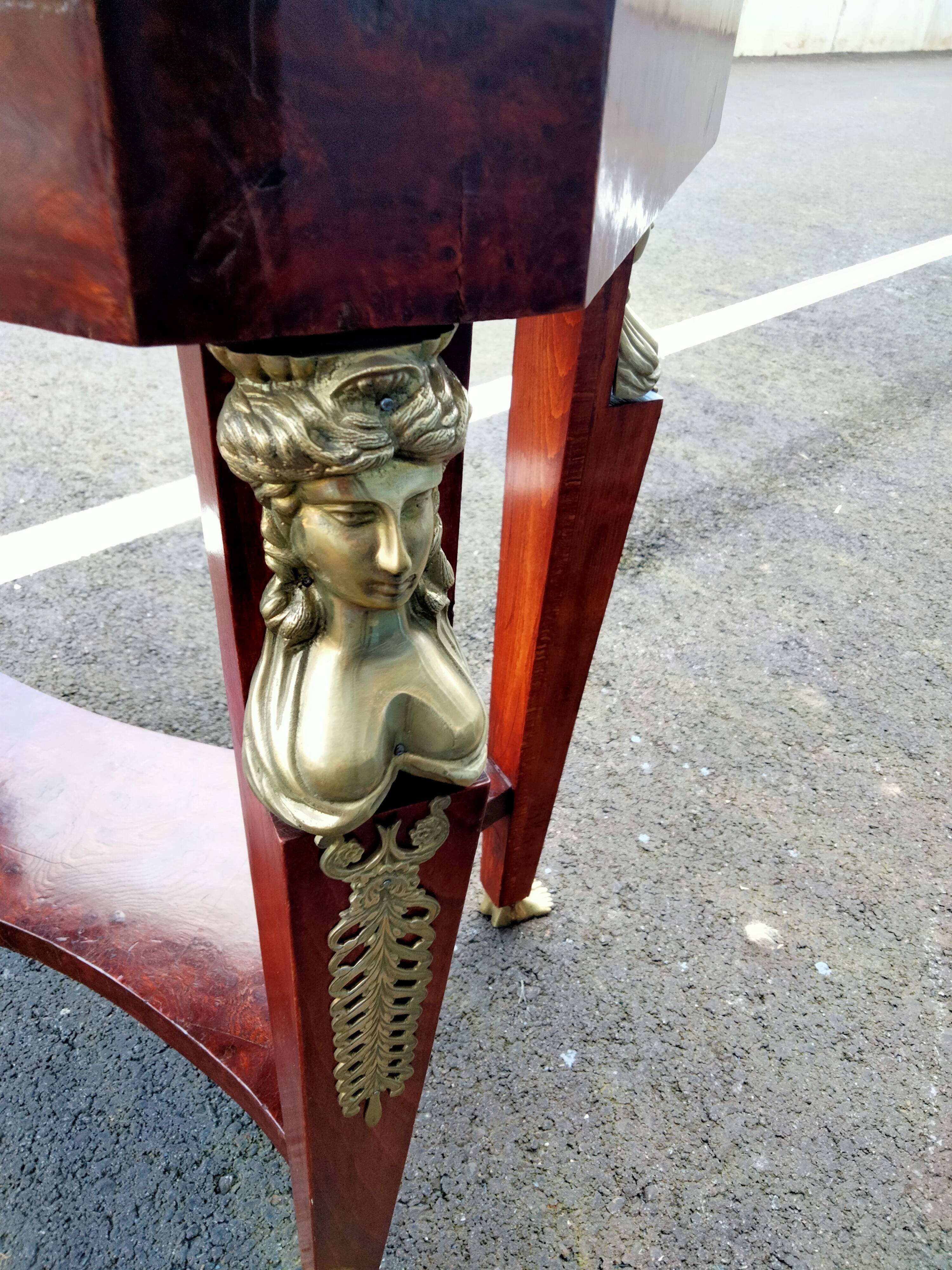 Table gueridon old decoration bronze empire