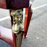 Table gueridon ancien décor bronze empire