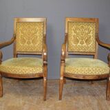 Pair of 19th century walnut restoration armchairs