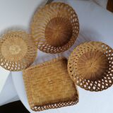 Lot de 4 corbeilles osier