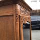 Antique French fruitwood bonnetiere armoire, 18th century