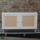 Buffet / enfilade vintage rénové blanc cassé & cannage