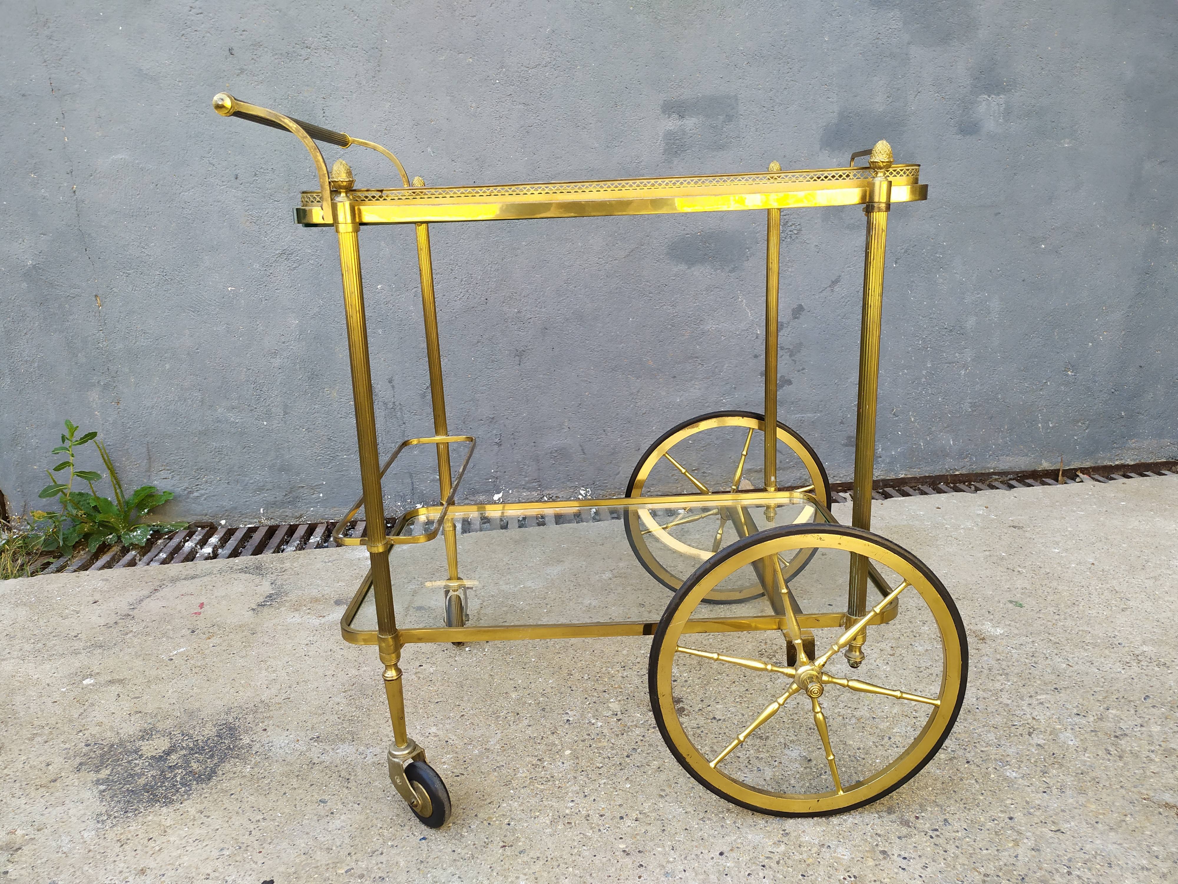 Golden brass cart