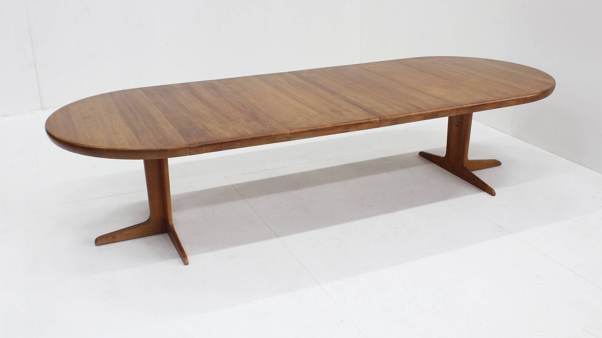 Vintage Danish large round extendable dining table 1960s XL