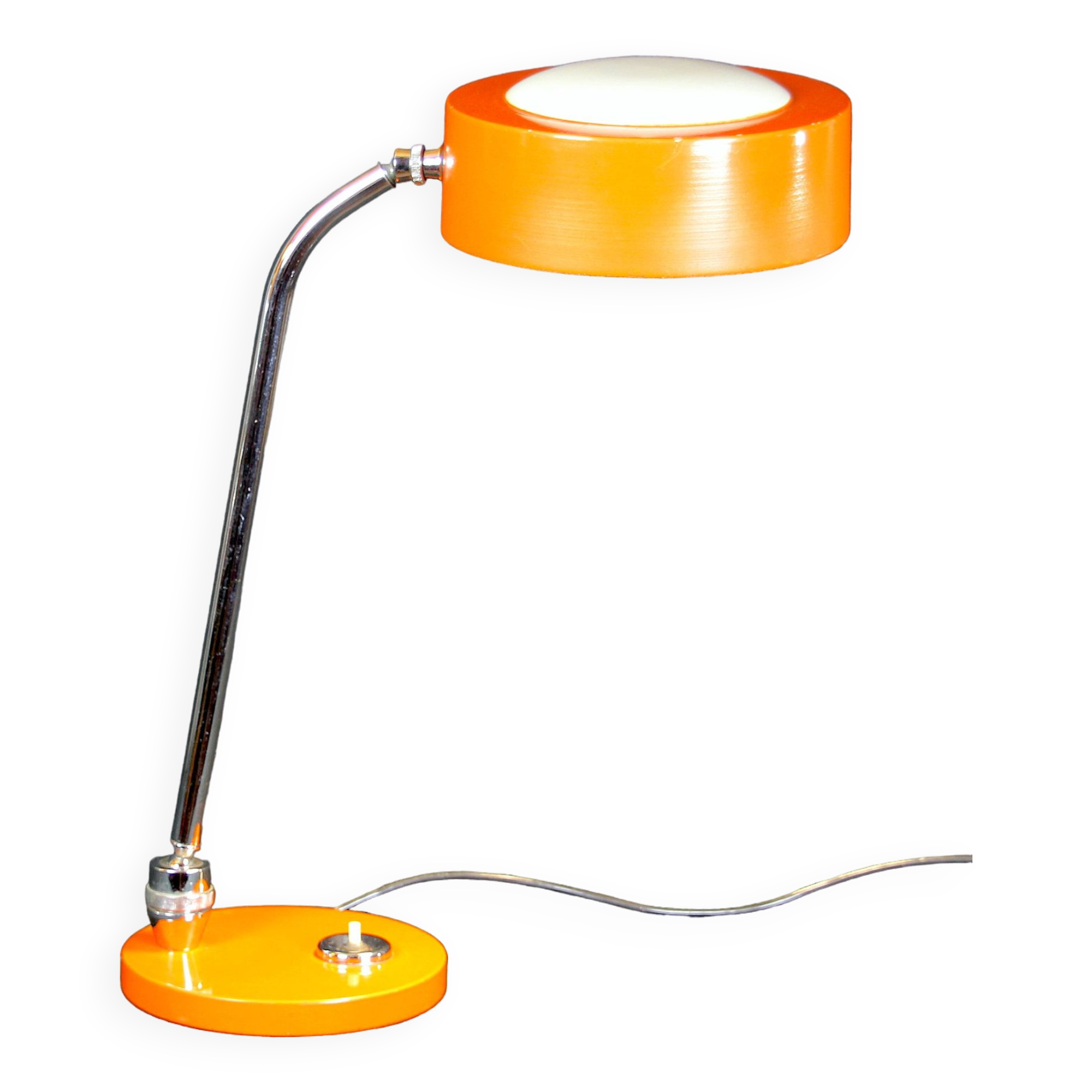CharlJumo, Modern industrial desk lamp, Original orange color, France