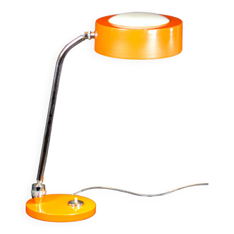 Jumo, Lampe de bureau industrielle moderne, Couleur orange originale, France