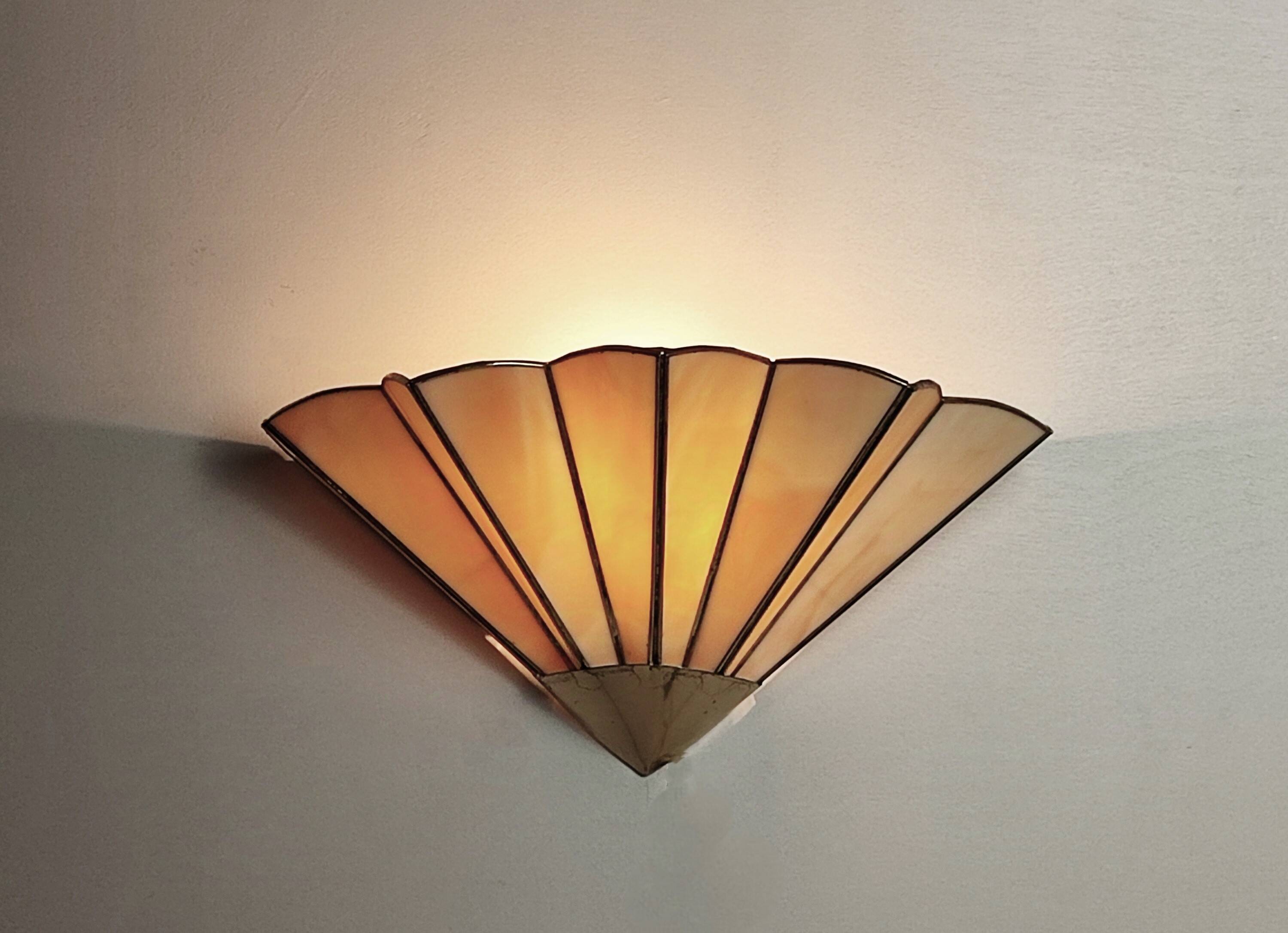 Paire appliques Art Déco "éventail"