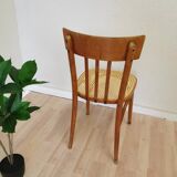 Chaise de salle à manger vintage en rotin : Yougoslavie des années 1970, intérieur bohème