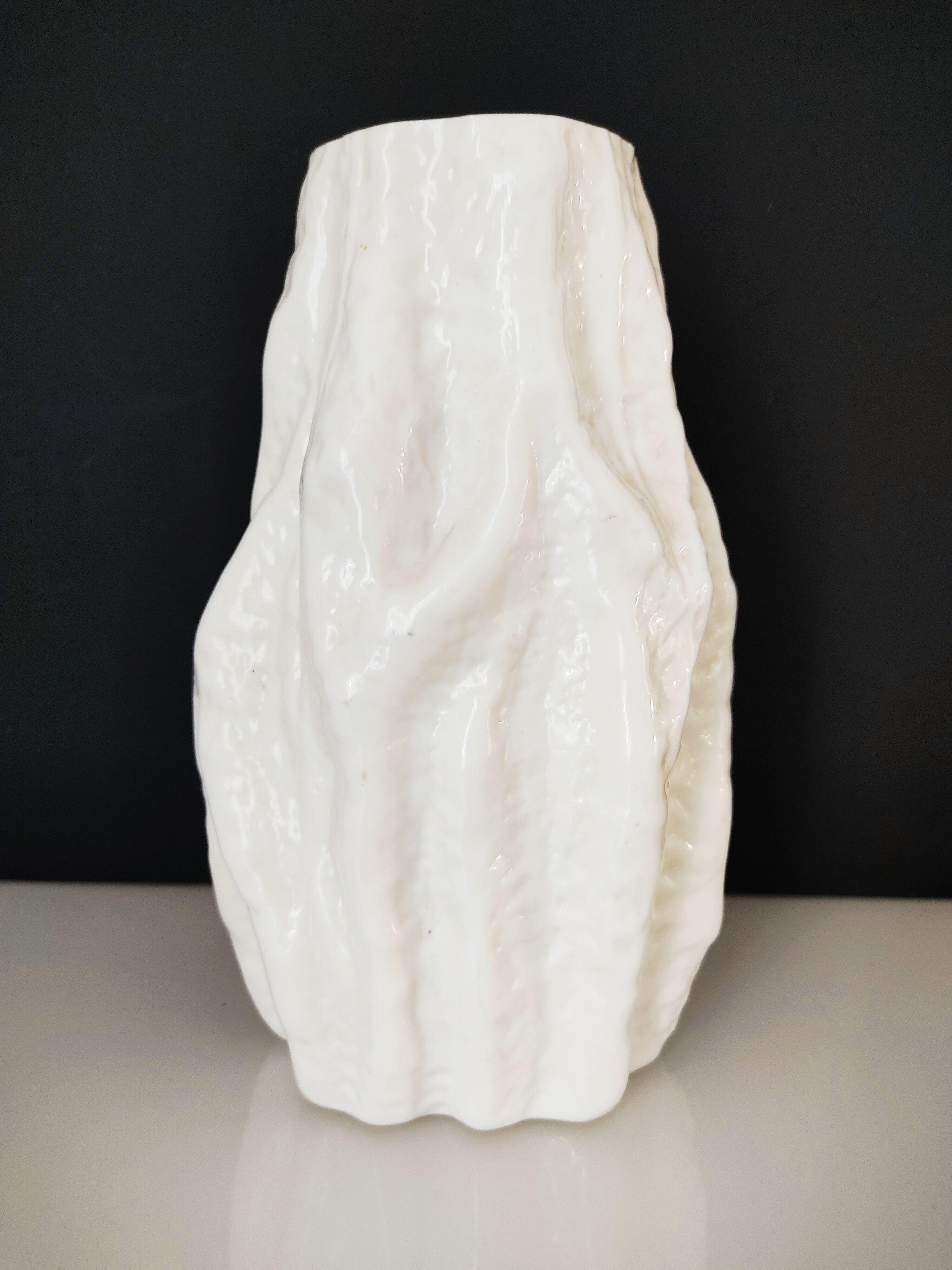 Glass vase in the shape of stone or coral