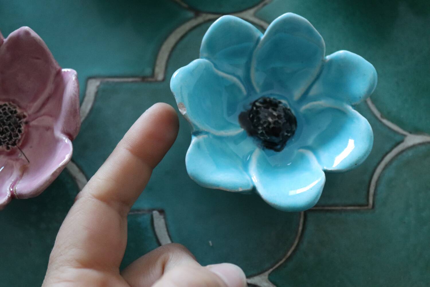 Set of 10 floral ceramic bowls, Bagnoles de l'Orne – years