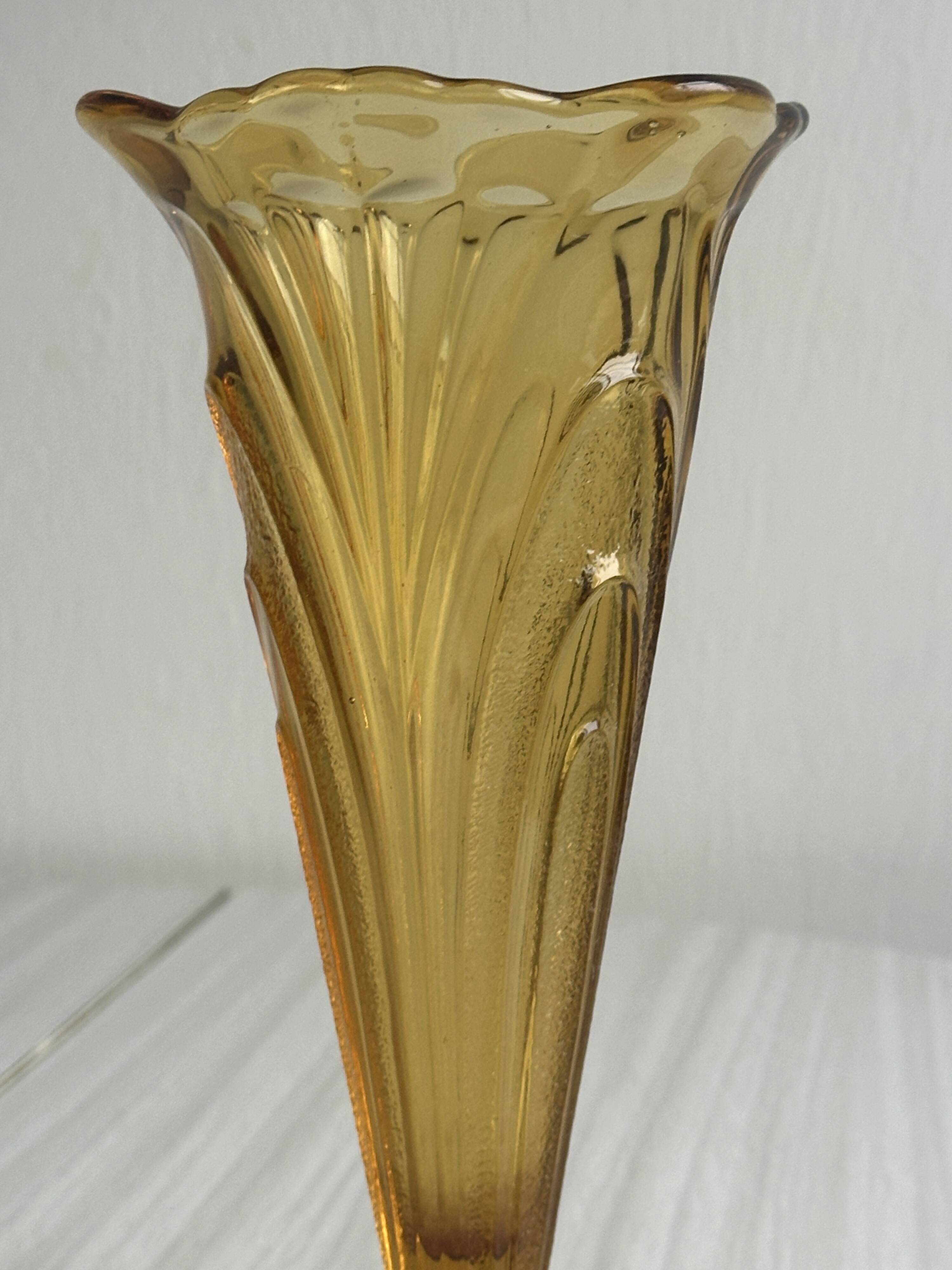Yellow amber glass vase