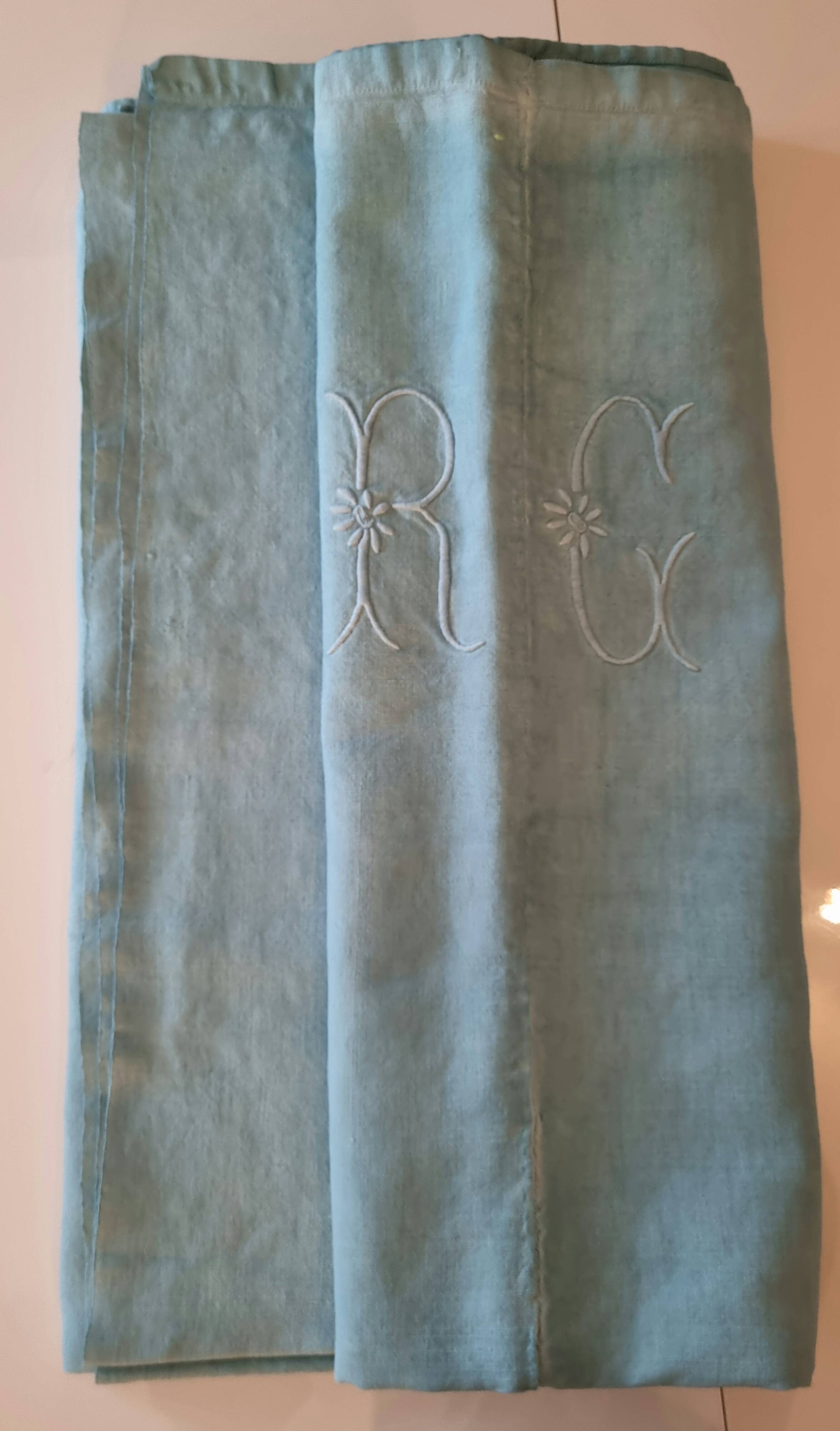Turquoise hemp cloth
